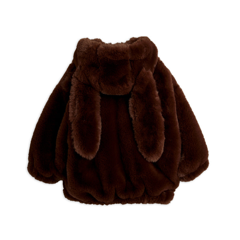 Mini Rodini - Rabbit ear faux-fur jacket