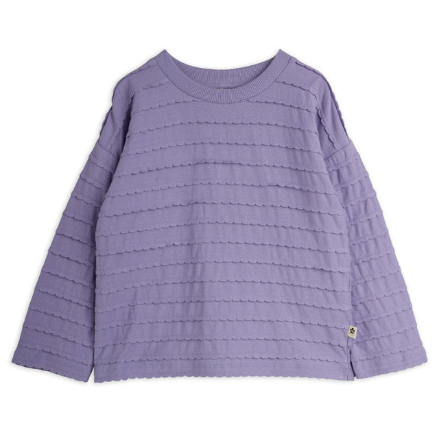 Mini Rodini - Textured frill long-sleeve tee - purple | Scout & Co