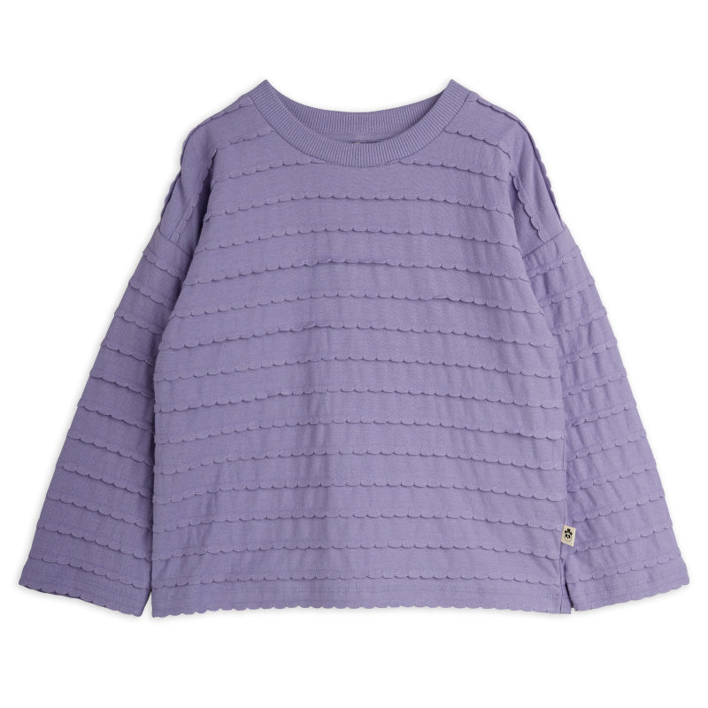 Mini Rodini - Textured frill long-sleeve tee - purple | Scout & Co