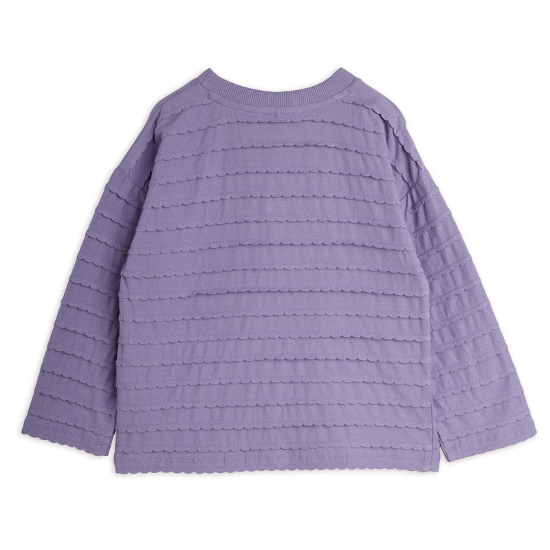 Mini Rodini - Textured frill long-sleeve tee - purple | Scout & Co