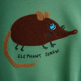 Mini Rodini - Elephant Shrew chenille sweatshirt - green
