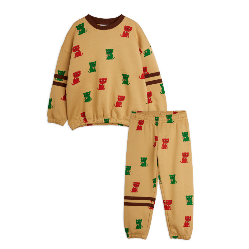 Mini Rodini - Kittens stripes sweat set