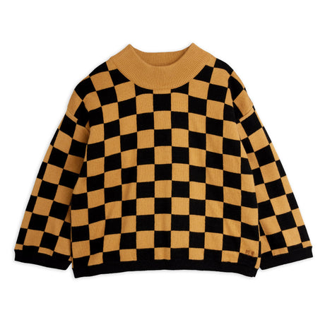 Mini Rodini - Chess check knit sweater - brown | Scout & Co