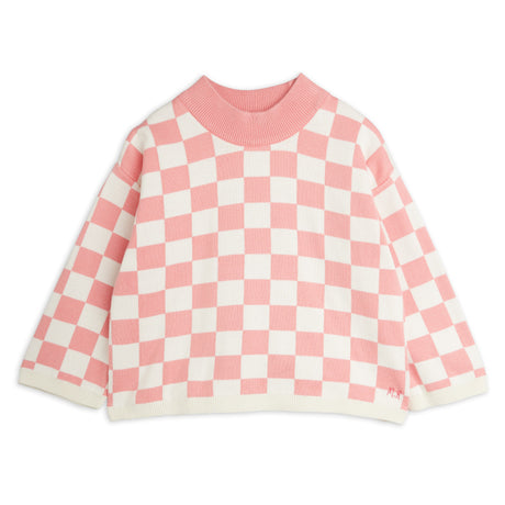 Mini Rodini - Chess check knit sweater - pink | Scout & Co