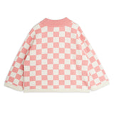 Mini Rodini - Chess check knit sweater - pink | Scout & Co