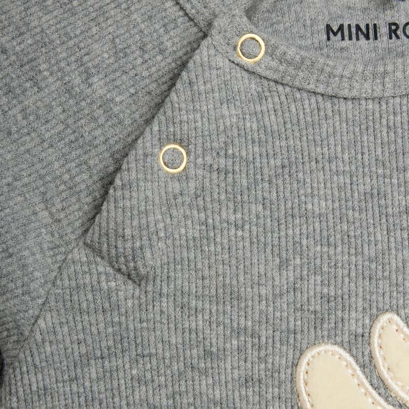 Mini Rodini - Rabbit application long-sleeved baby bodysuit
