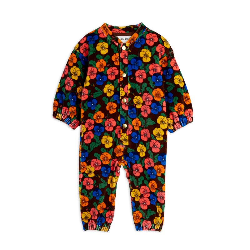 Mini Rodini - Violas velour baby onesie