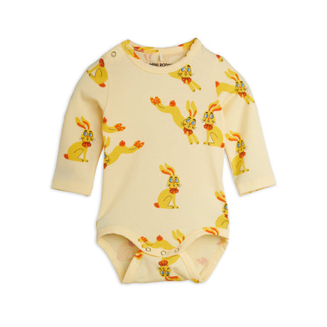 Mini Rodini - Rabbits all-over long-sleeved baby bodysuit | Scout & Co