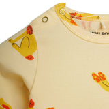 Mini Rodini - Rabbits all-over long-sleeved baby bodysuit