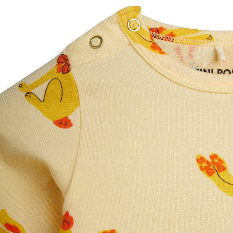 Mini Rodini - Rabbits all-over long-sleeved baby bodysuit
