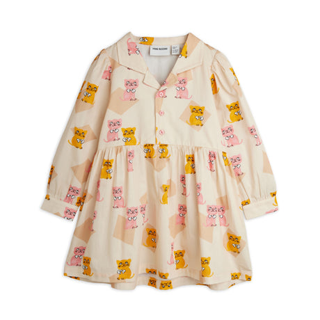 Mini Rodini - Kittens woven long-sleeved dress | Scout & Co