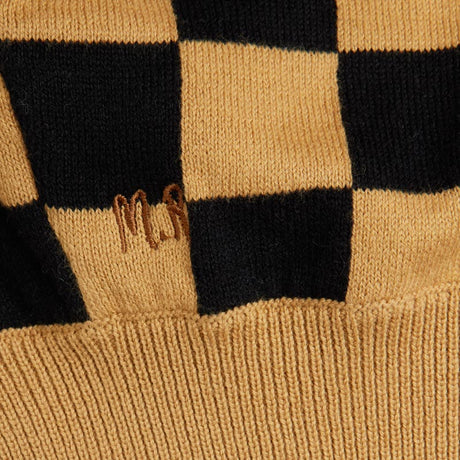 Mini Rodini - Chess check knit balaclava - brown | Scout & Co