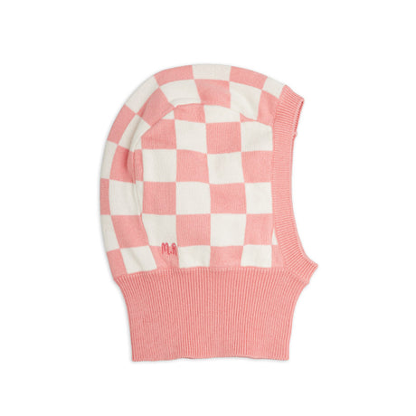 Mini Rodini - Chess check knit balaclava - pink | Scout & Co