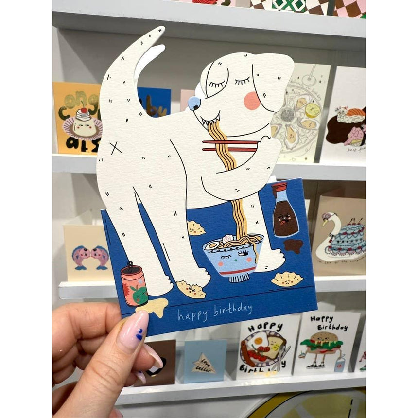 Eat The Moon - Hey Dog Gyoza die cut birthday card | Scout & Co