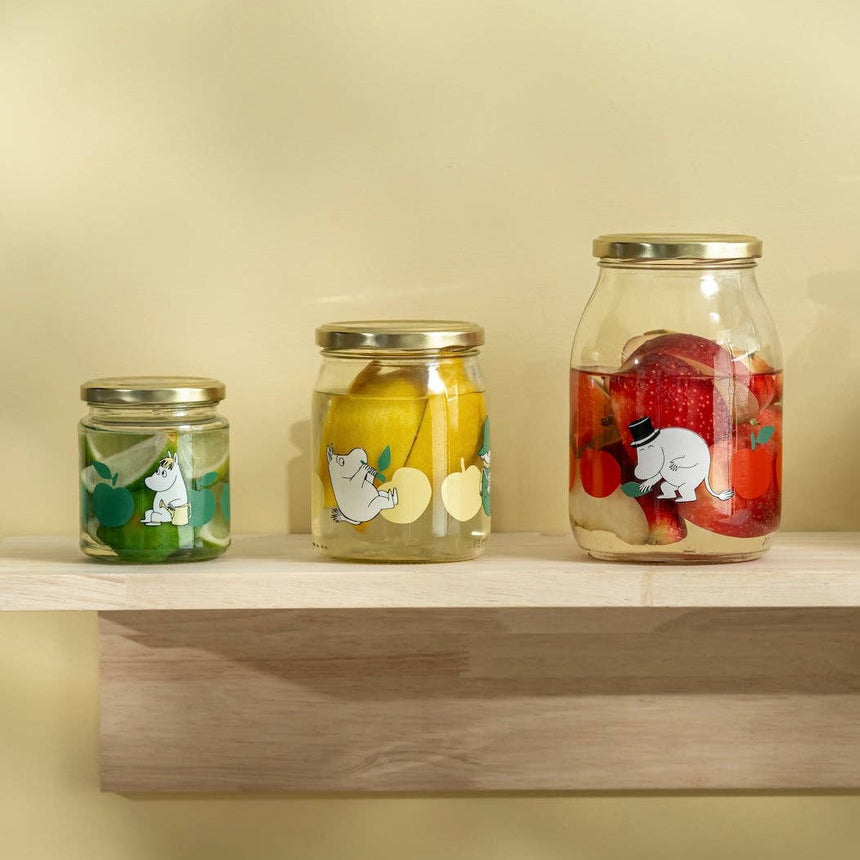 Muurla - Moomin glass kitchen jar - Joyful Apples - Yellow | Scout & Co