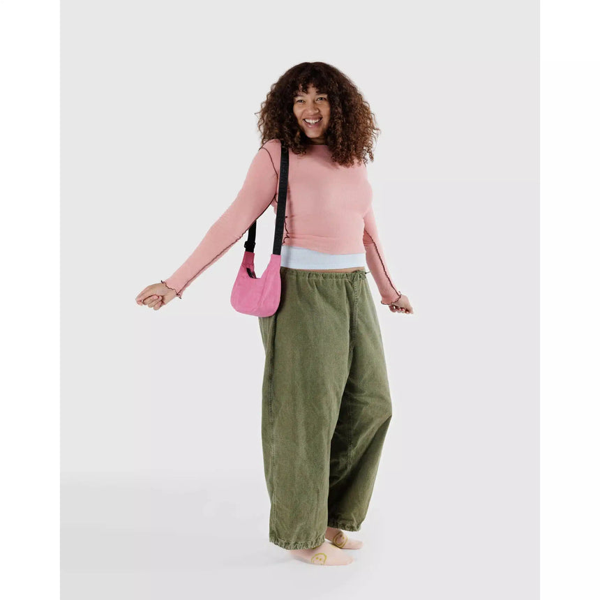 Baggu - Small Nylon Crescent bag - Azalea Pink | Scout & Co