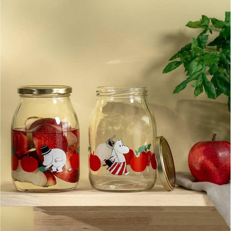 Muurla - Moomin glass kitchen jar - Joyful Apples - Red | Scout & Co