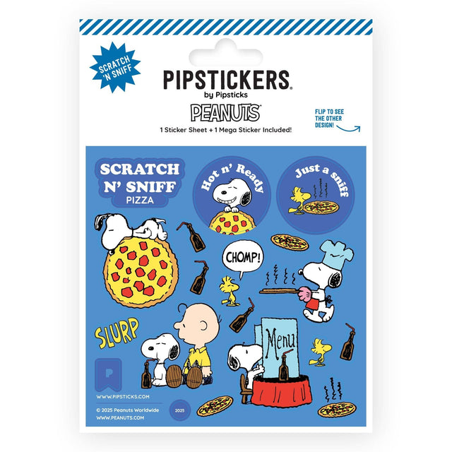 Pipsticks x Peanuts - Hot Pizza Scratch 'n Sniff stickers (2 sheets) | Scout & Co