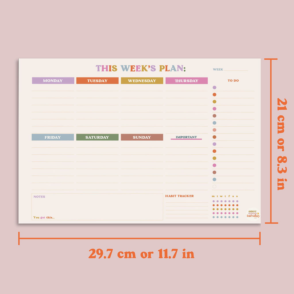 A4 Weekly Planner Pad with Habit Tracker | You Got This | Scout & Co