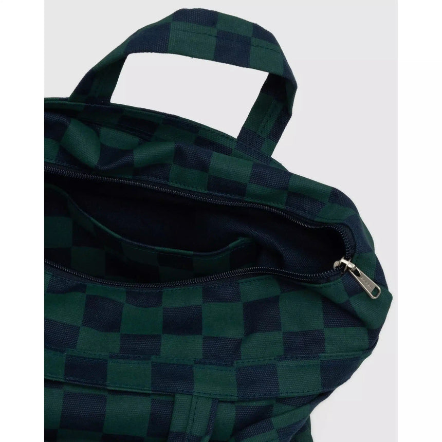Baggu - Horizontal zip duck bag - Navy Green Check | Scout & Co