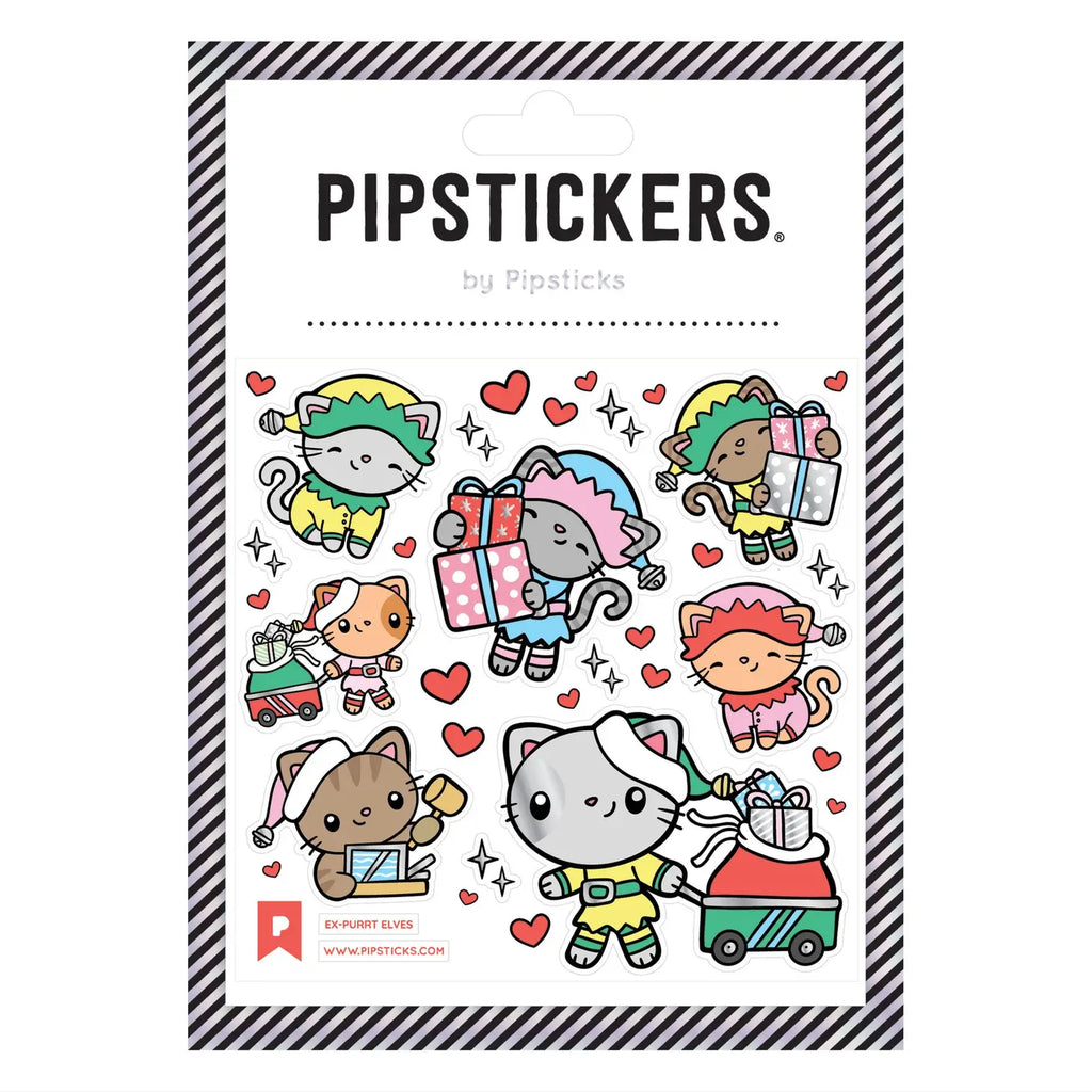 Pipsticks - Ex-purrt Elves - Christmas sticker sheet | Scout & Co