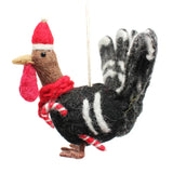 Amica - Festive turkey with candy cane - Christmas felt decoration | Scout & Co