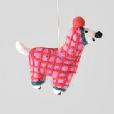 Wrap - Jayla Dog In Red Onesie hanging felt ornament | Scout & Co