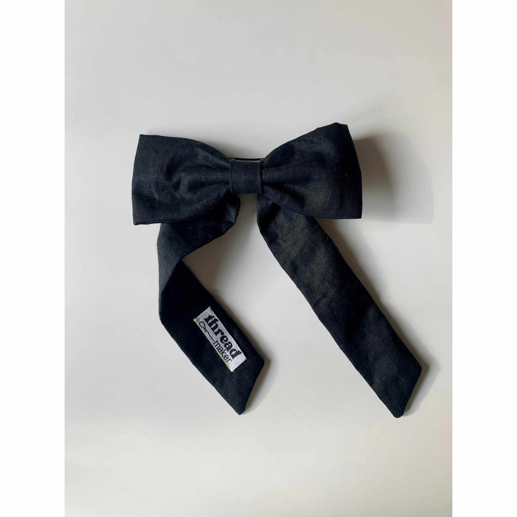Thread Maker x Scout & Co - Linen hair bow - adult - Black | Scout & Co