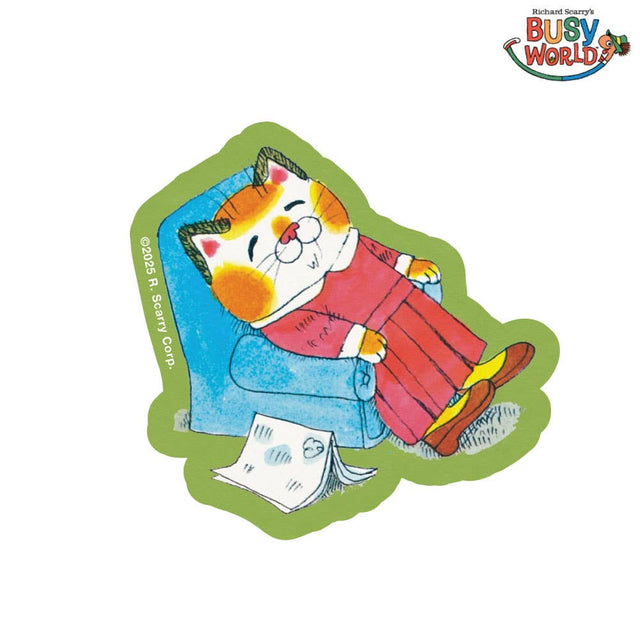 3P4 x Richard Scarry - Sally Cat Lounging sticker | Scout & Co