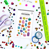 Pipsticks - Mildly Monstrous Glitter Puffy stickers | Scout & Co