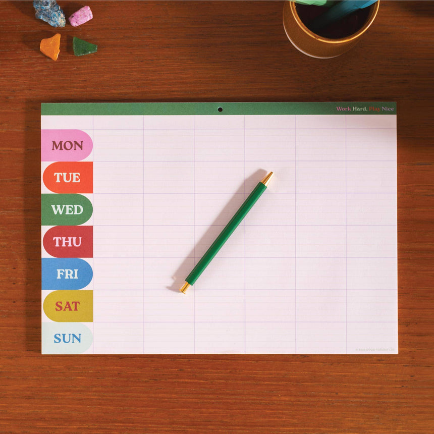 Good Tuesday - A4 Weekly / Monthly Planner Pad - Work Hard, Play Nice | Scout & Co