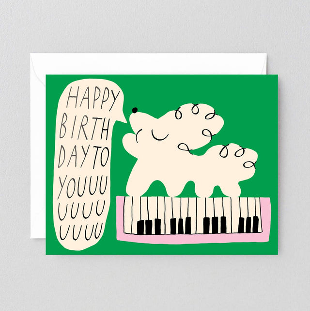 Wrap - Happy Birthday To You Dog & Keyboard card | Scout & Co