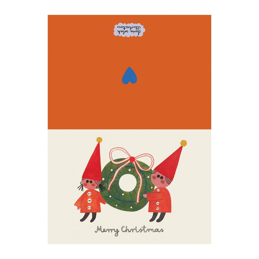 Daria Solak - Elves & Wreath Christmas card | Scout & Co