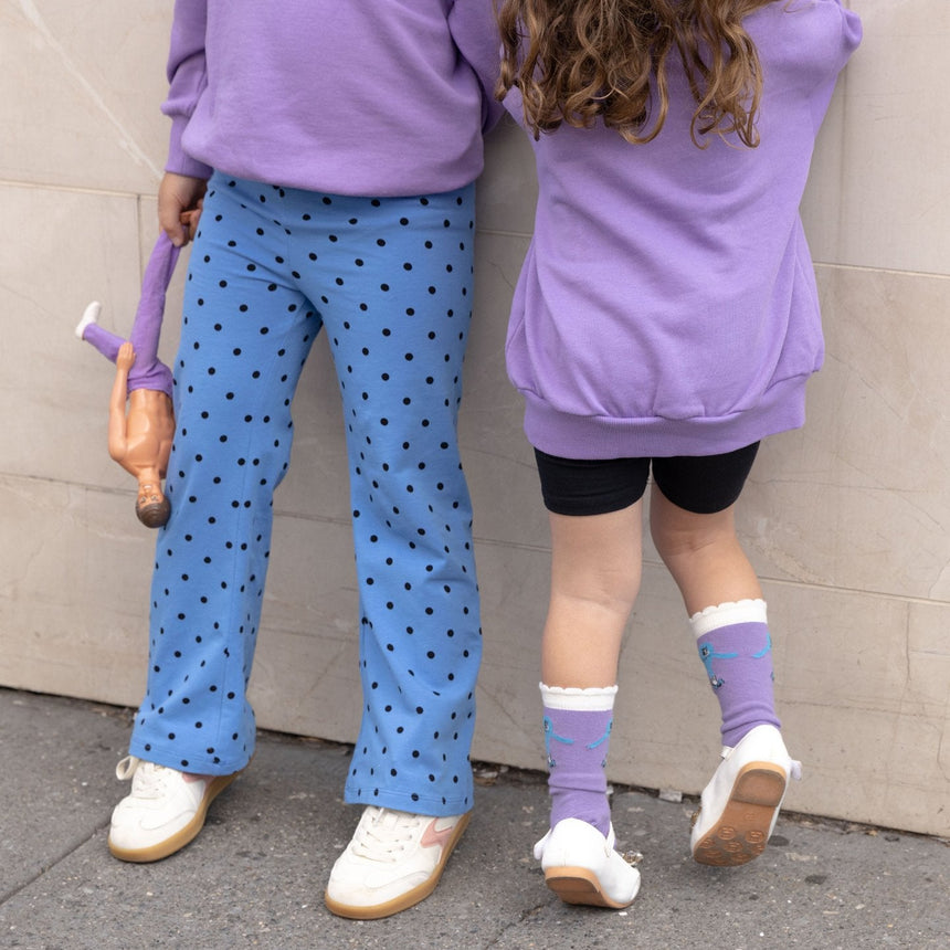 Mini Rodini - Polka dots flared trousers - blue | Scout & Co