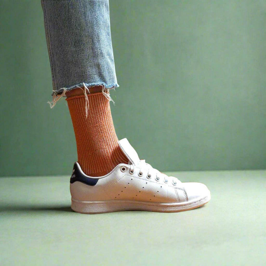 Klue - Glitter Lurex socks - Terracotta | Scout & Co
