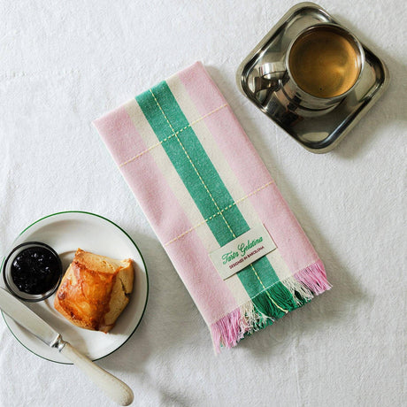 Tarta Gelatina - Striped Napkins (Set of 2) - Green / Pink | Scout & Co
