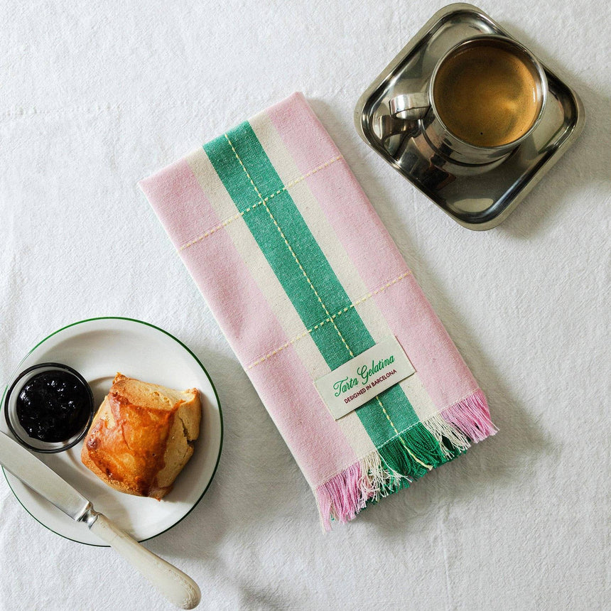 Tarta Gelatina - Striped Napkins (Set of 2) - Green / Pink | Scout & Co