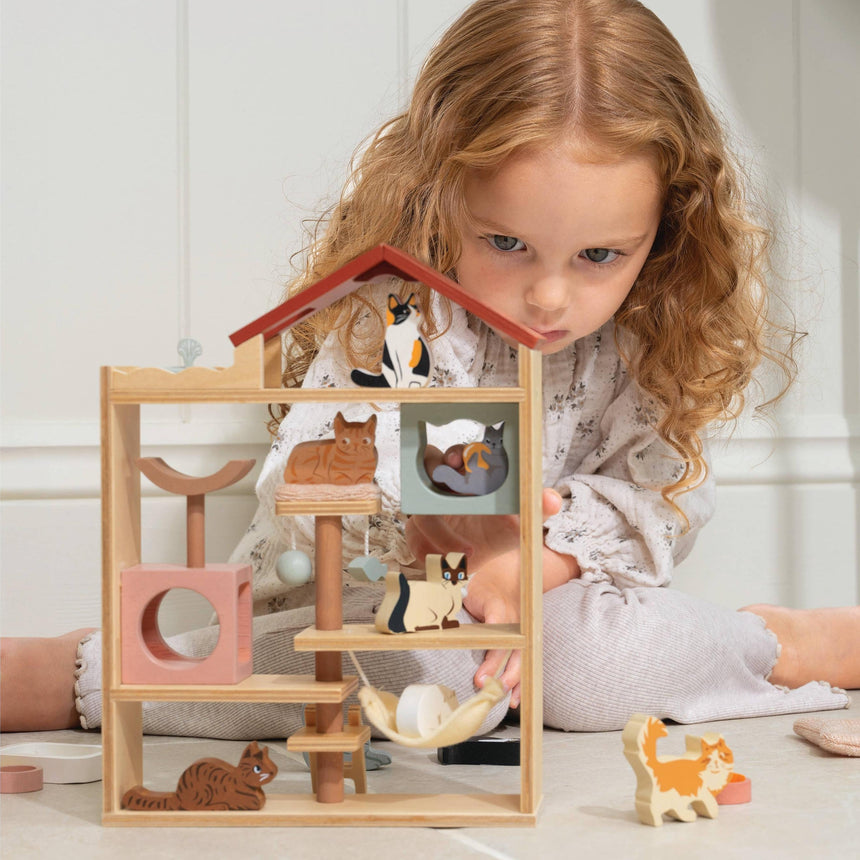 Tender Leaf Toys - Purrfect Stay Cat Hotel wooden play set | Scout & Co