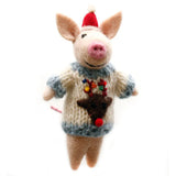 Amica - Piglet with Christmas jumper - felt decoration | Scout & Co