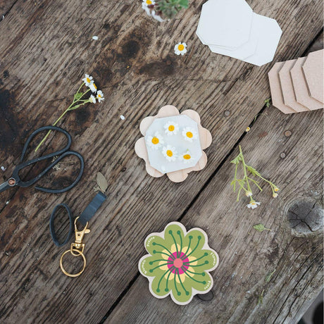 Studio Wald - Keyring Flower Press - Greens & Yellows | Scout & Co