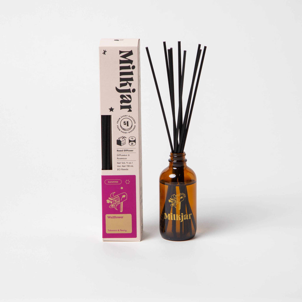 Milk Jar Candle Co - Wallflower reed diffuser - Tobacco & Peony | Scout & Co