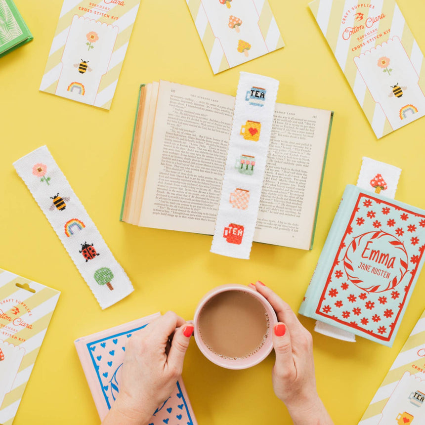 Cotton Clara - Tea/Mugs Cross Stitch Bookmark Kit | Scout & Co