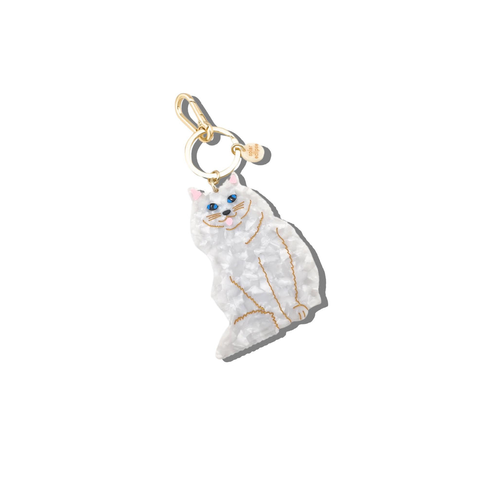 Solar Eclipse - Persian Cat handpainted Bag Charm & Keychain | Scout & Co