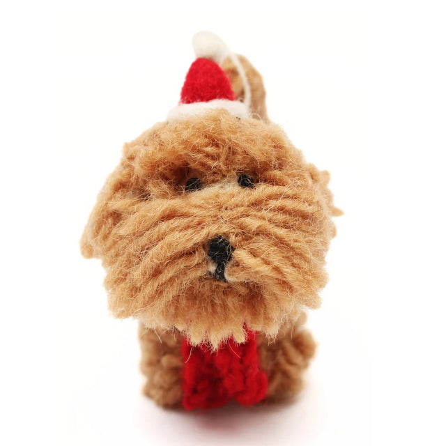 Amica - Christmas cockapoo in hat & scarf felt decoration | Scout & Co