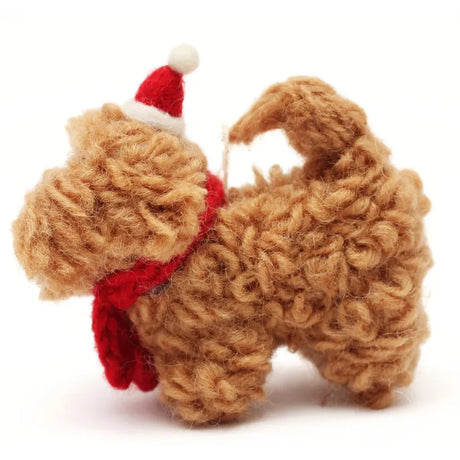 Amica - Christmas cockapoo in hat & scarf felt decoration