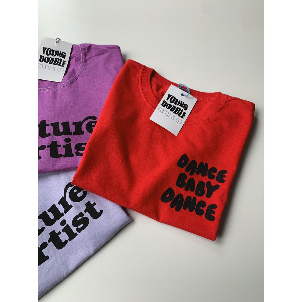 Young Double x Scout & Co exclusive - Dance Baby Dance T-shirt - Red | Scout & Co