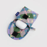 Baggu - Puffy earbuds case - Green Star Plaid | Scout & Co