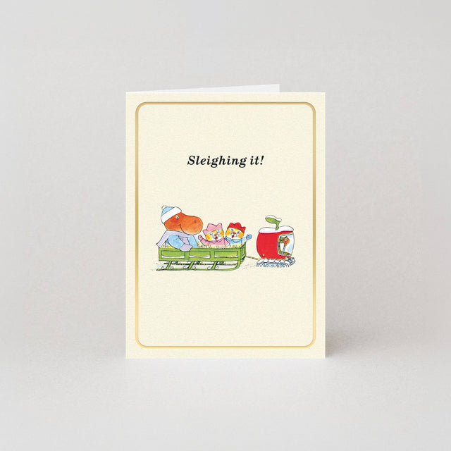 Studio Boketto x Richard Scarry - Sleighing It mini Christmas card | Scout & Co