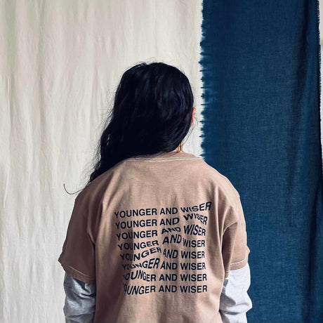 Young Double x Scout & Co exclusive - Younger & Wiser T-shirt - Clay | Scout & Co