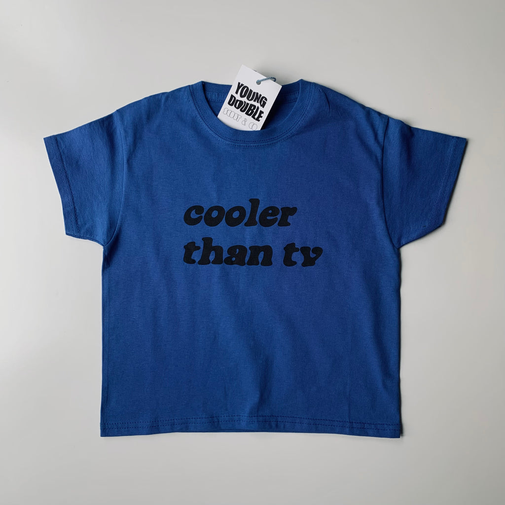 Young Double x Scout & Co exclusive - Cooler Than TV T-shirt - Dark Blue | Scout & Co